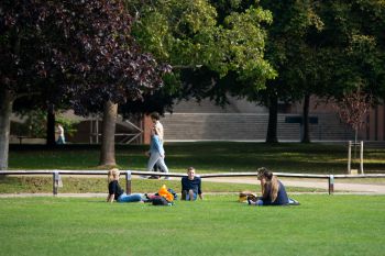 students on campus