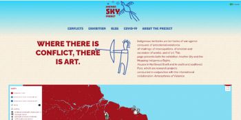 Screenshot of the ‘Another Sky Project’ homepage  mapping indigenous rights abuses and artwork