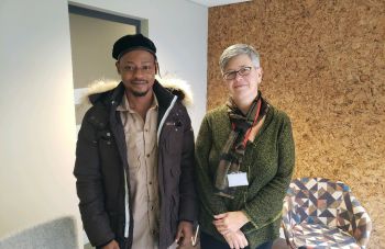 Sasha and Kelo at their meeting in the Student Centre