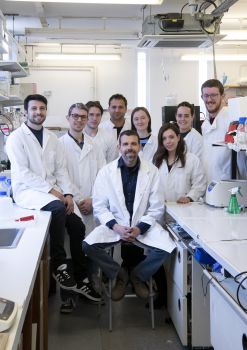Georgios Giamas, Professor of Cancer Cell Signalling, and his team in the lab