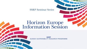 Text reading SSRP Horizon Europe Information Session