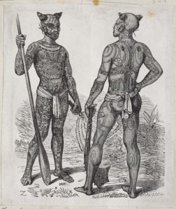 Dalziel after Johann Baptist Zwecker, ‘Tattoed Chiefs’, illustration for J G Wood, The Natural History of Man