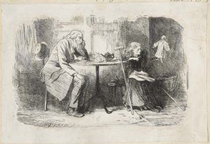 Dalziel after Marcus Stone, ‘Miss Wren fixes her idea’, illustration for Charles Dickens, Our Mutual Friend