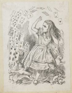 Dalziel after John Tenniel, illustration for ‘Alice’s Evidence’, in Lewis Carroll [Charles Lutwidge Dodgson], Alice’s Adventures in Wonderland