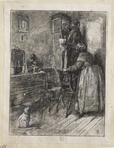 Dalziel after George John Pinwell, illustration for 'The Old Couple and the Old Clock', in A Round of Days