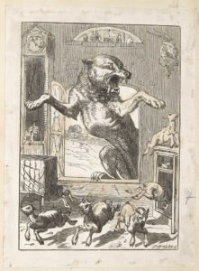 Dalziel after Johann Baptist Zwecker, ‘The Wolf and the Seven Little Kids’, illustration for Henry William Dulcken, Old Friends and New Friends