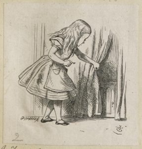 Dalziel after John Tenniel, illustration for ‘Down the Rabbit-Hole’, in Lewis Carroll [Charles Lutwidge Dodgson], Alice’s Adventures in Wonderland