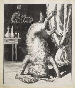 Dalziel after Alfred Walter Bayes (attributed), illustration for Warne's Picture Playmate comprising Little Red Riding Hood, Old Mother Hubbard, Horses, Cock Robin's Death and Burial, Book of Trades, Dogs