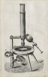 Eastop working with Dalziel, unidentifed illustration of a microscope