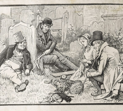 Dalziel engraving Graveyard scene, after Charles Green for Charles Dickens, 'The Old Curiosity Shop’, The Household Edition (London: Chapman & Hall, [1876]). First issued in parts.