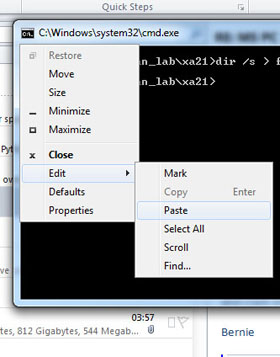 list directory contents windows 7
