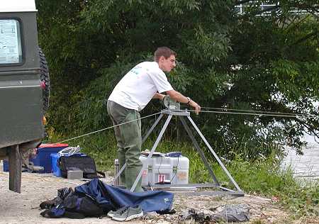 Winch frame and operator