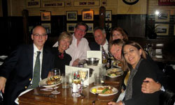Professor Farthing and Marina Pedreira-Vilarino with a group of alumni