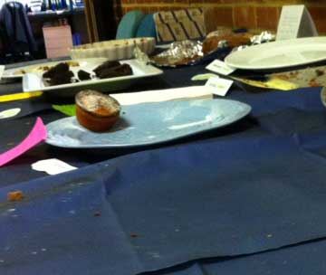 cake table at end of competition - just crumbs left