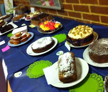 cake table before start - lots of nice cakes