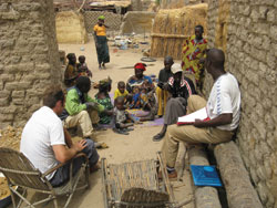 Sussex researchers in Burkina
Faso, studying the effects of
migration.