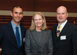 Dr Anil Seth and Professor Hugo Critchley, pictured with Theresa Sackler