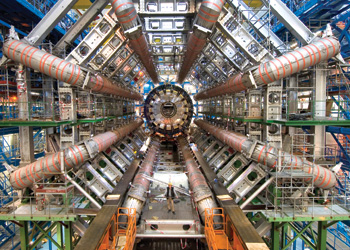 A front view of the ATLAS detector under construction. Image courtesy of CERN (www.cern.ch)