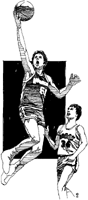 sketch of basketball players