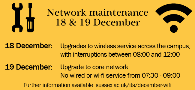 Network Maintenance in December 2017