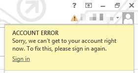 Account error Message - Word