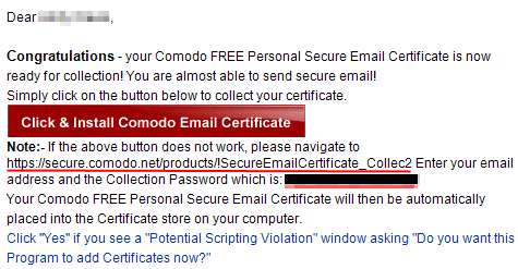 Digital Certificate Email Outlook