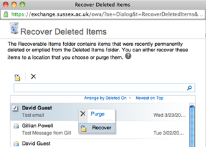 Recover an item that's no longer in your Deleted Items folder
