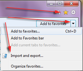 import and export favorites