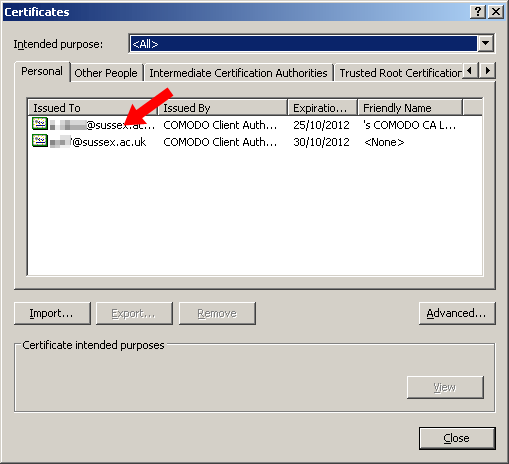 Certificate Email Address