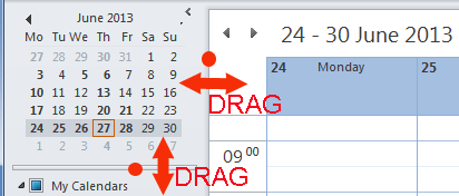 Outlook calendar showing one month