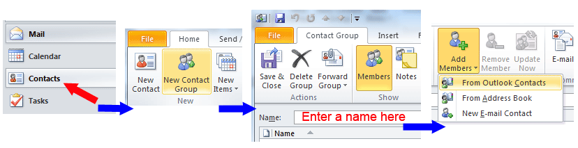 Outlook 2010 creating a contact group