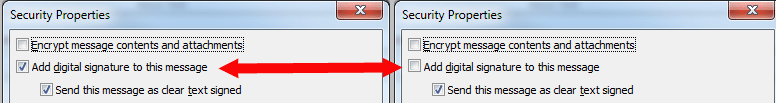 Digital signature check box