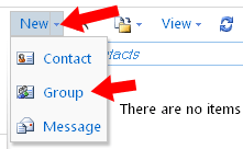 OWA Contacts New Group
