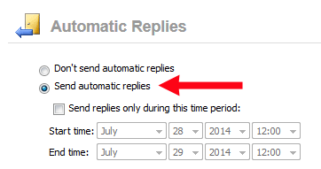 OWA Light send automatic replies