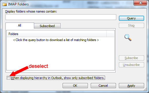Mail Setup - showing all folders (3)