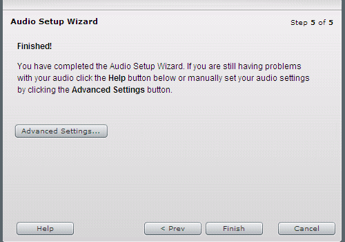 audio setup wizard