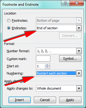 endnote dialogue box