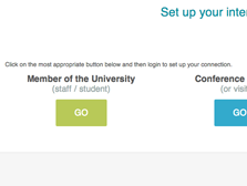 Screen showing login page with GO buttons