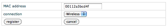 Screenshot - MAC address is pre-filled