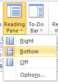 Outlook 2010 Reading Pane Layout tool