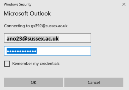 outlook windows popup