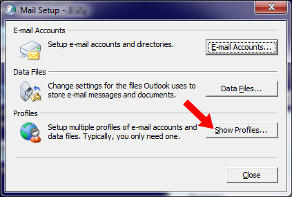 Mail Profile dialogue 1