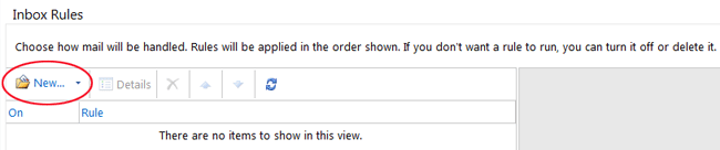 OWA New Inbox Rule