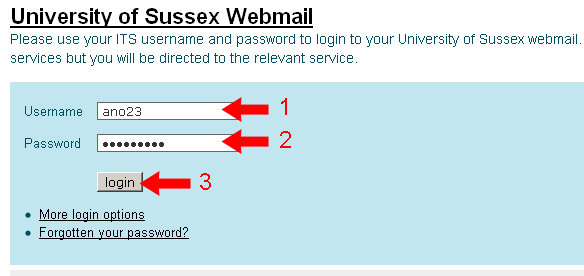 Webmail universal login page