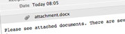 attachment in an email