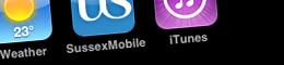 closeup of iphone home screen
