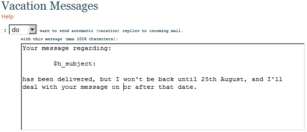 vacation leave mail