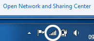 the network icon in the taskbar