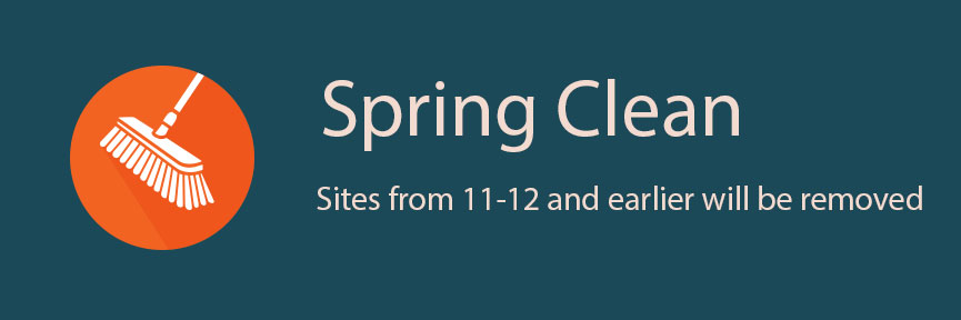 Spring clean graphic showing a broom sweeping