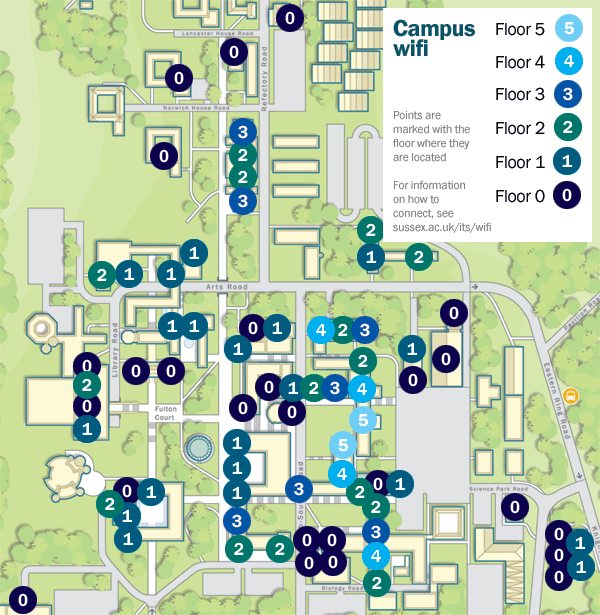 Map of wifi (wireless) hotspots